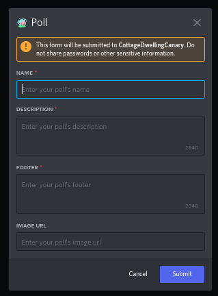 An example modal