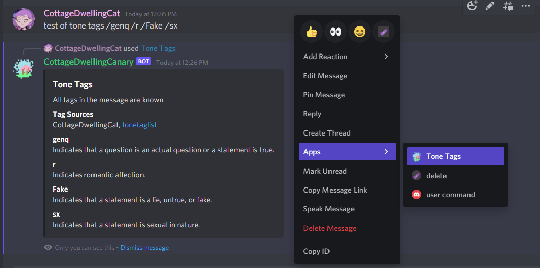 An example context command